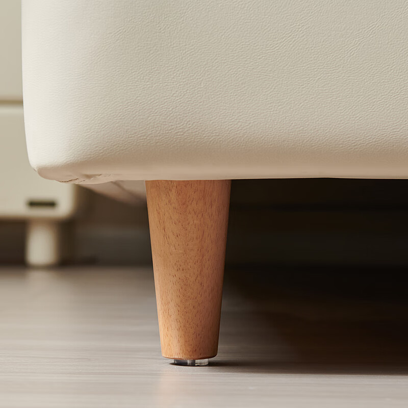 Quanyou teenagers and children leather art bed bedroom home 1.5 meters modern simple style solid wood feet soft package single bed