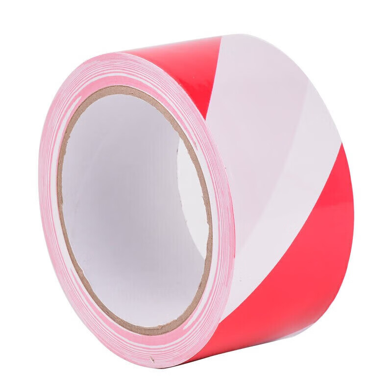 Minggu warning tape PVC landmark line mulch film zebra crossing tape positioning safety cordon isolation tape 48mm*33m red and white 1 roll CW440166