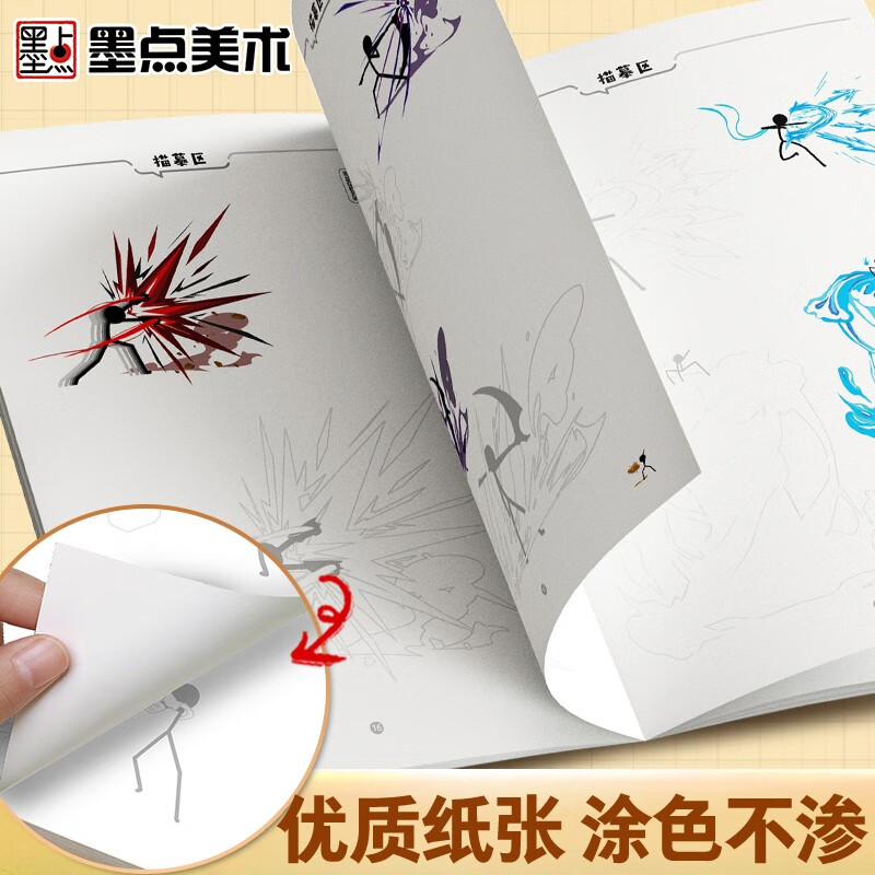 Ink dots Stickman Super Brawl tracing book evolution and upgrade Element children's comic line drawing coloring book Beginner's entry character painting Elementary school students special cartoon abstract painting reading carnival