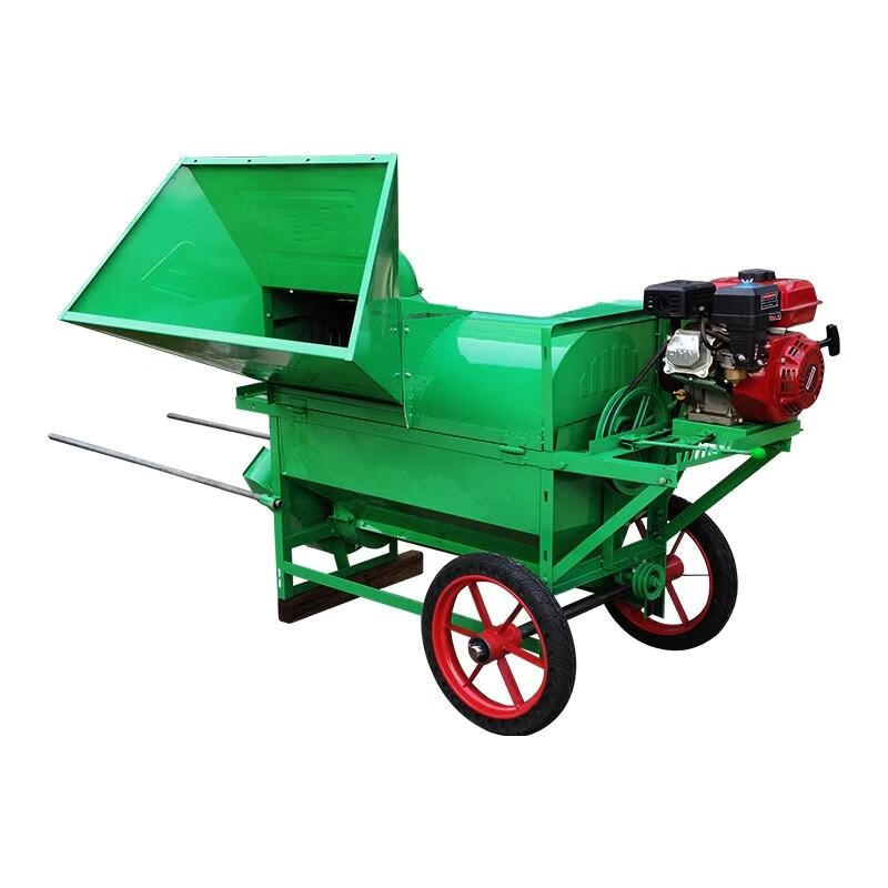 Wen Yijia rape thresher multifunctional agricultural rice sorghum soybean shelling household double drum small rice thresher 80 type rice thresher + hand-pulled gasoline engine + wheel