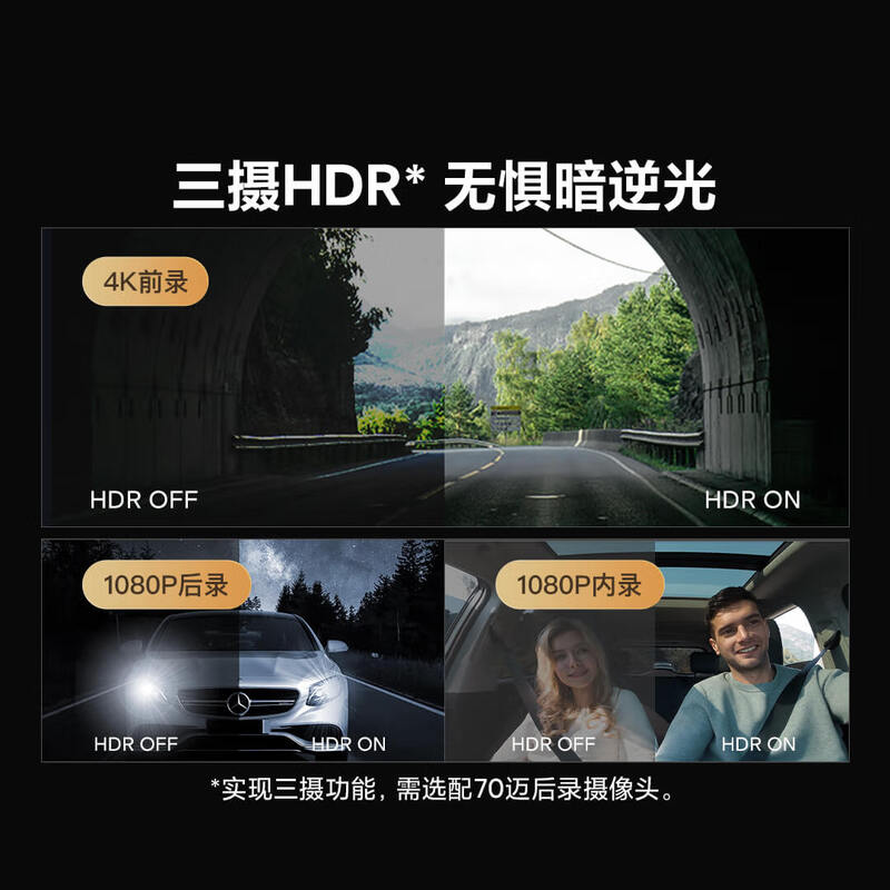 70MAIA810Plus driving recorder, front and rear dual recording, 4K ultra-clear, dual Sony sensors, triple recording version