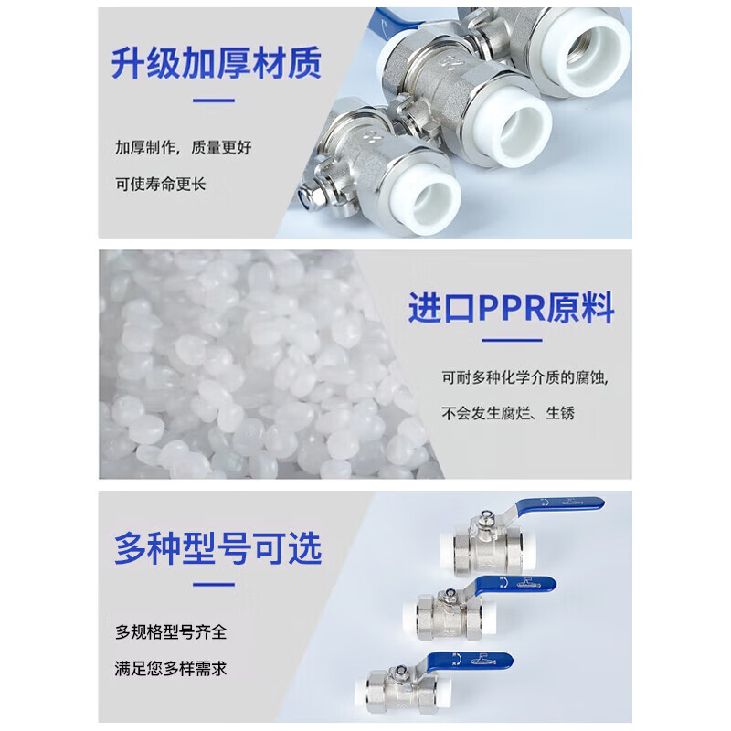 Submarine PPH32 PPR stop ball valve 1 inch water pipe valve double union brass check valve (32 caliber)