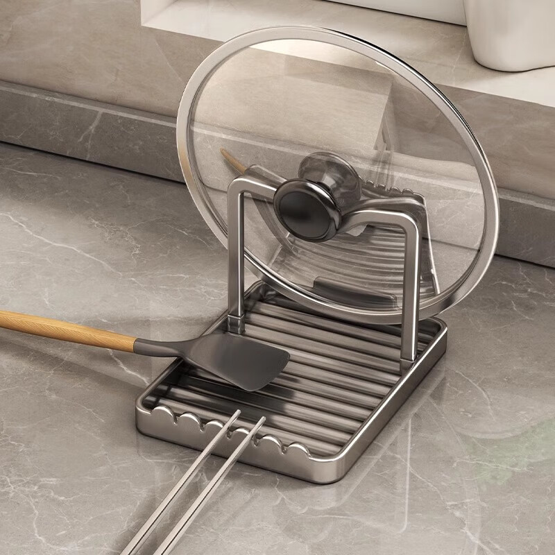 Youqin gun ash pot lid rack countertop storage rack household pot spatula holder multi-functional pot lid drain storage artifact