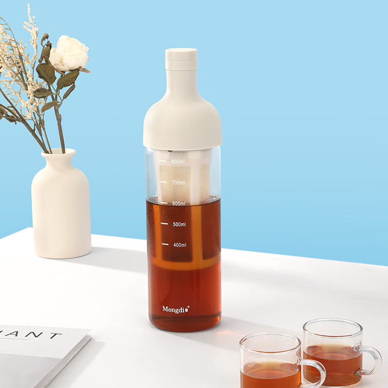 Mongdio coffee cold brew pot cold brew pot ice brew pot cold brew bottle cold quenched coffee large capacity ice drip coffee pot coffee color cold brew pot 1000ml