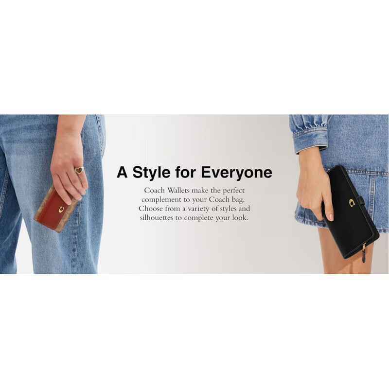 COACH Women's Wallet Clutch Camellia Music Bag Birthday Gift 2025 New Women's Bag Luxury Fashion Black One Size