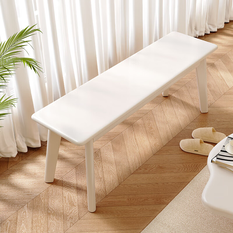 Rubber wood solid wood Nordic stool cushion stool bench bench bedroom bedside stool simple home modern dining table stool 1.2 meters long three colors available