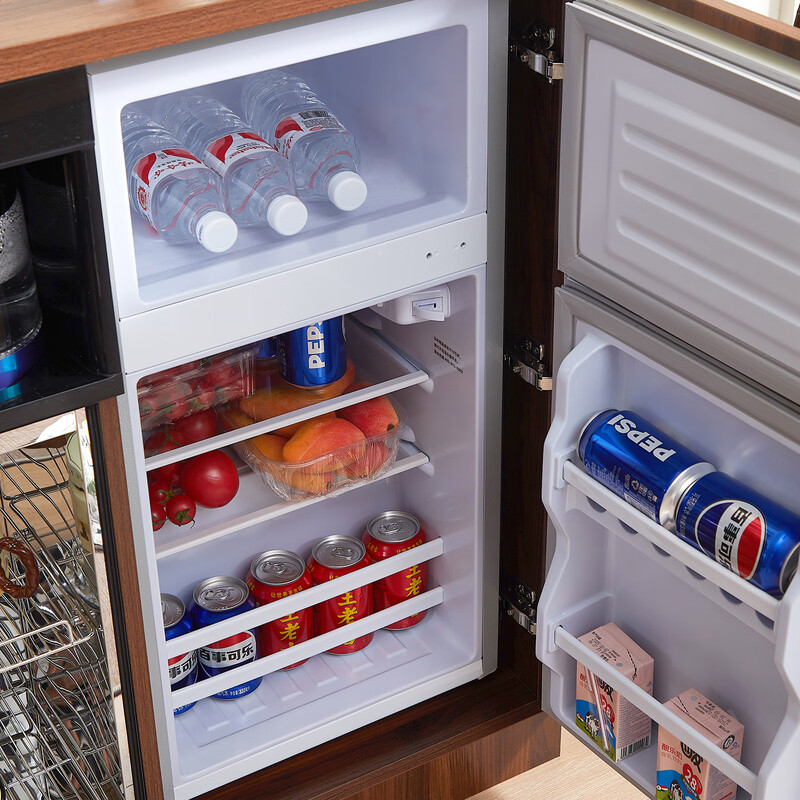 Chinese solid wood tea bar machine refrigerator integrated multi-function 2025 new home office tea cabinet sideboard dark brown hot and cold three-door refrigeration