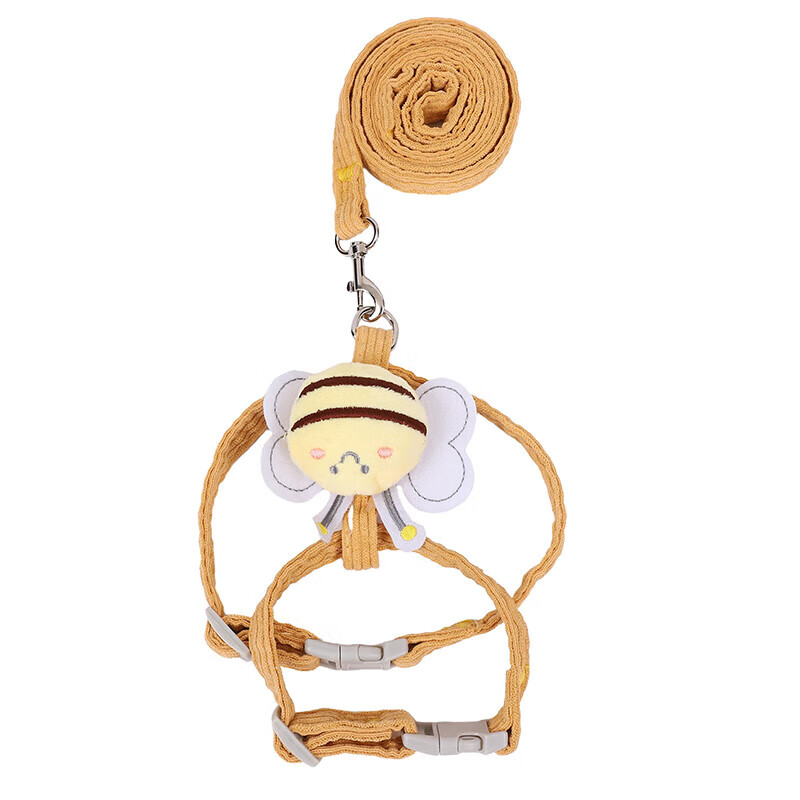 Cat traction rope to prevent break-away, special pet rabbit vest for walking cats, special cat walking chain, cat rope, yellow M size, recommended 7-15 catties