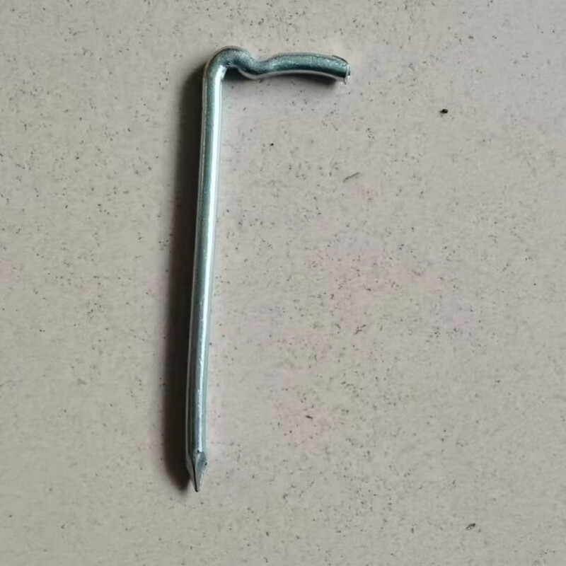 ZANLUTONG radiator hook nail support hook water pipe iron nail straight hook threaded iron hook gardening ground nail turf fixed steel bar ground nail straight hook (25cm long x 8.8mm thick) 10 pieces