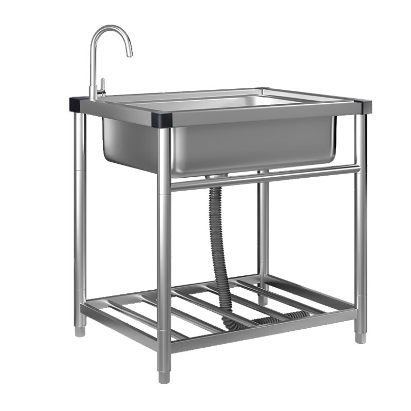 Ye Yu commercial kitchen sink stainless steel sink with bracket integrated dishwasher household sink wash basin large single tank *Economic model length 65 width 50 height 75 (with single cold faucet