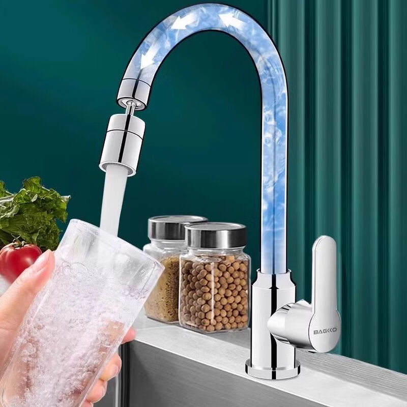 YWZR basin faucet hot and cold water heater two-in-one all-copper kitchen faucet hot and cold all-copper sink two-in-one two-level anti-splash water - hot and cold faucet with water inlet pipe