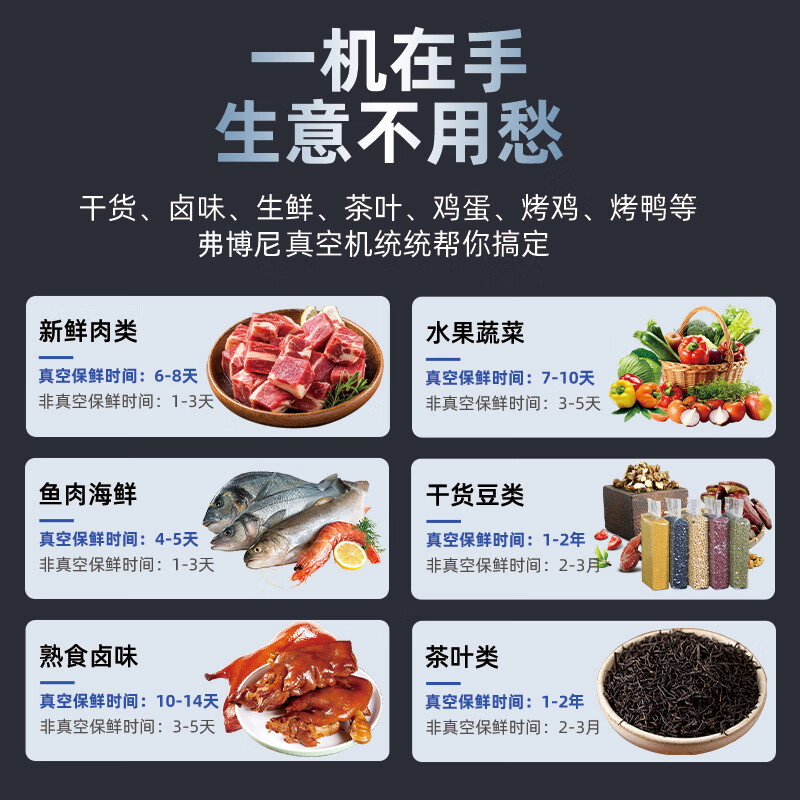 Forboni double chamber vacuum machine high power vacuum compression sealing machine large commercial high suction cooked food packaging machine chicken and duck DZ600 double chamber groove 3 pump-304 stainless steel