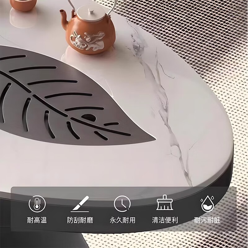 Hallodon balcony tea table tea table kettle integrated table slate tea table movable light luxury tea table tea table and chair combination multi-functional slate small tea table single table + 2 chairs