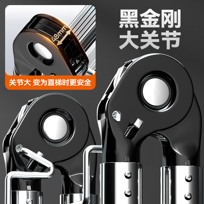 BAFEN Telescopic Ladder Multifunctional Herringbone Ladder Foldable Engineering Thickened Liftable Portable Stainless Steel Home Straight Ladder Multifunctional 2.5 = Straight Ladder 5.0 Meters Stainless Steel *1