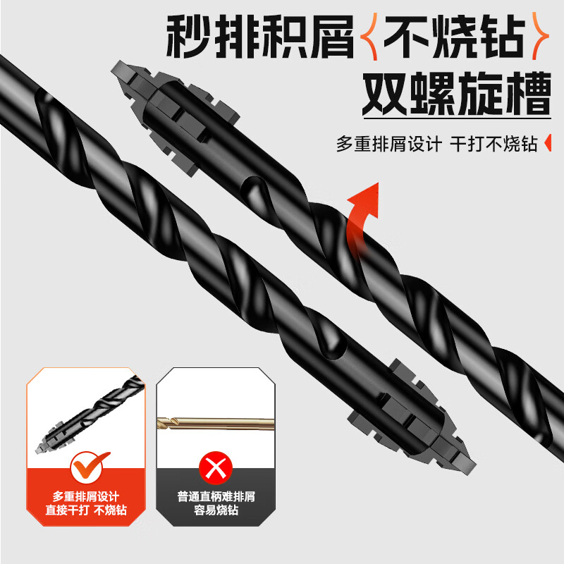 OLED electric drill four-edged serrated eccentric drill bit Overlord glass tile steel alloy tungsten steel drilling concrete set