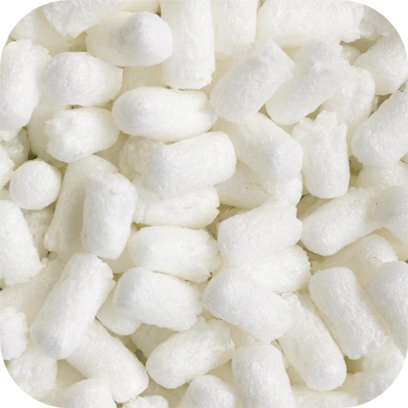 Greenway 15 liters of biodegradable styrofoam filling, starch foam granules, 3D printed parts, shockproof packaging, white standard (water soluble/biodegradable), 35 liters (carton 53*23*29cm)