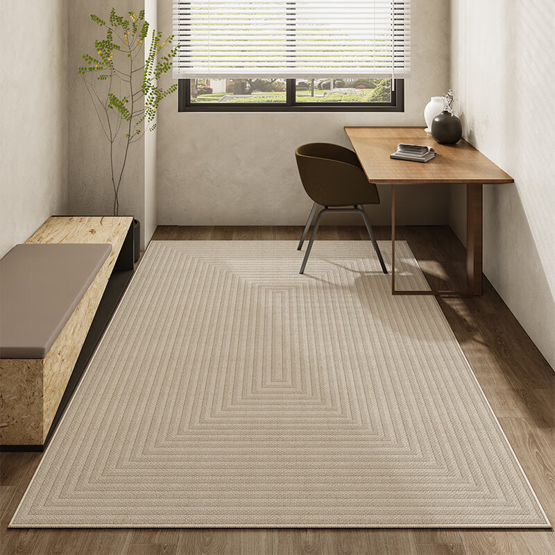 Carpet under the dining table Japanese style study swivel chair chair floor mat home living room bedroom desk gaming chair wooden floor Vanilla-2N 140*200cm Sound insulation and noise reduction, non-slip and wear-resistant