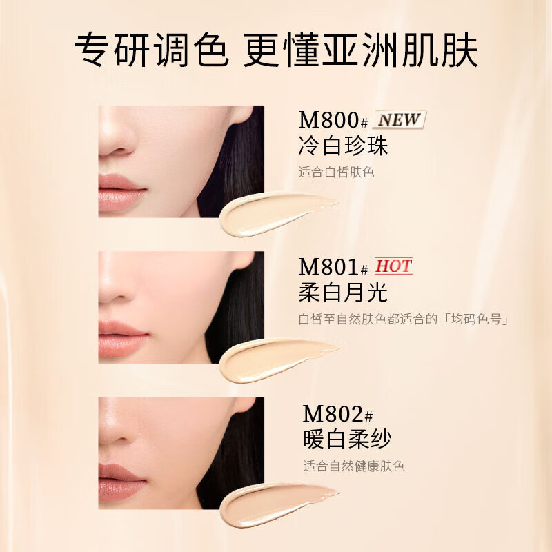 Mao Geping pre-makeup skin coat water cream liquid foundation M801 trial black cream 1g pack isolation New Year's Valentine's Day gift liquid foundation 1ml*2#801