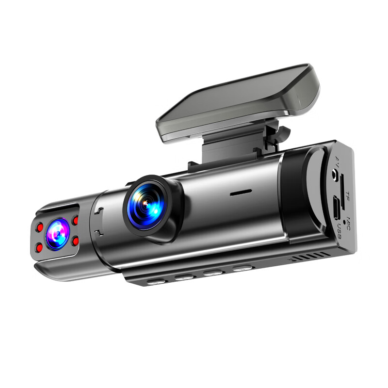 Great Wall driving recorder three-lens ultra-high-definition night vision mobile phone APP interconnection 24H parking monitoring inside and outside the car without wiring, dual lens front of the car + inside the car + 64G card