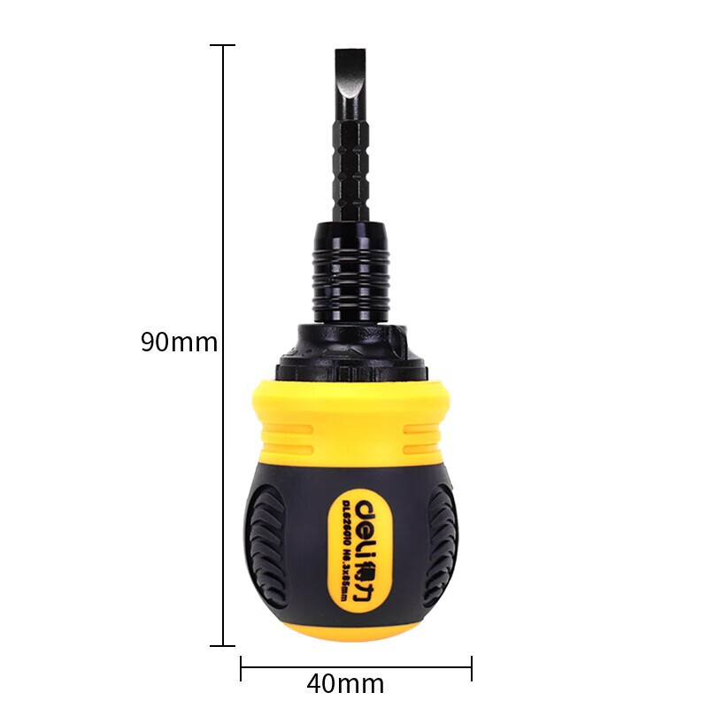 Deli ratchet dual-purpose screwdriver cross-shaped three-way retractable adjustable multi-function screw set DL626010