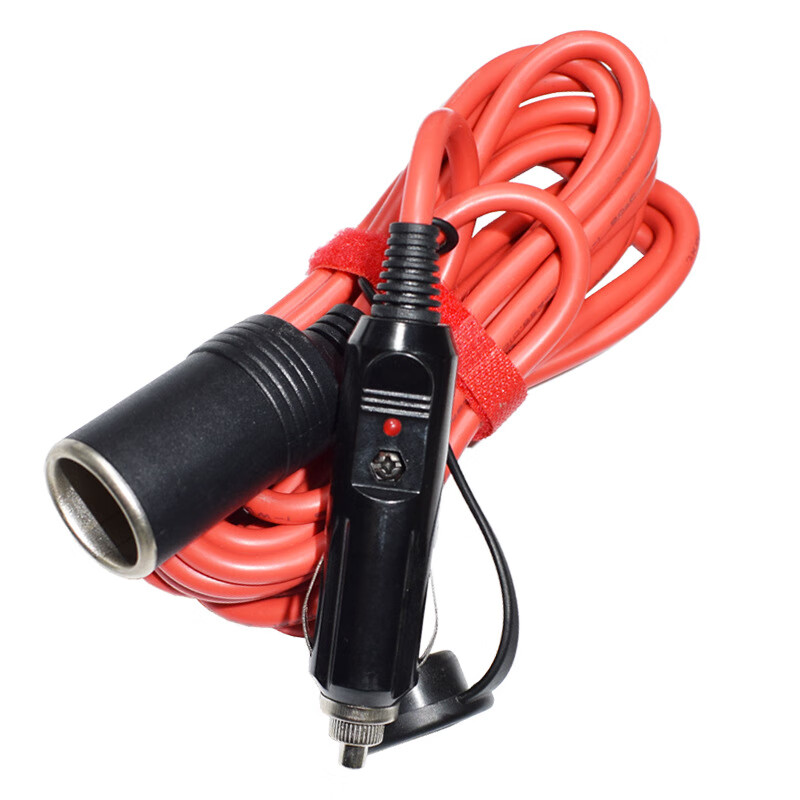 Anliju car cigarette lighter plug extension cable male to female car cigarette lighter vacuum cleaner refrigerator air pump adapter cable red 1.8m cigarette lighter extension cable