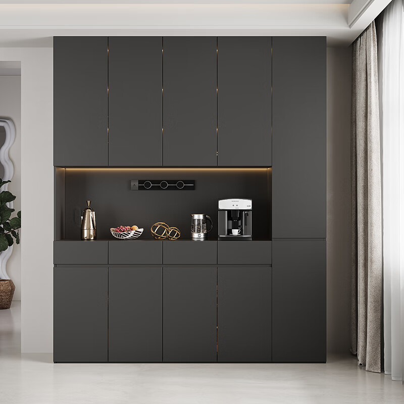 Momica ENF grade custom-made sideboard and dining table integrated 2.5/2.6/2.7/2.8 meters high cabinet wine cabinet storage cabinet 1.4 meters long * 2.6 meters high four-door sideboard six doors