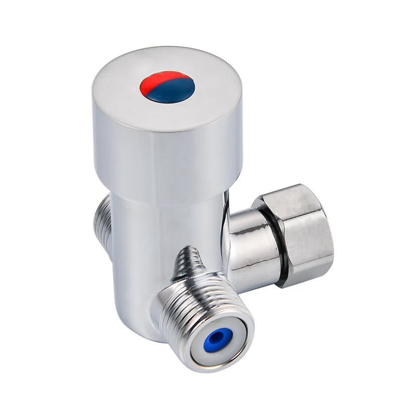 Moyi hot and cold water foot-operated faucet thermostat valve mixing valve three-way two-in and one-out all-copper regulating valve induction faucet single thermostat valve