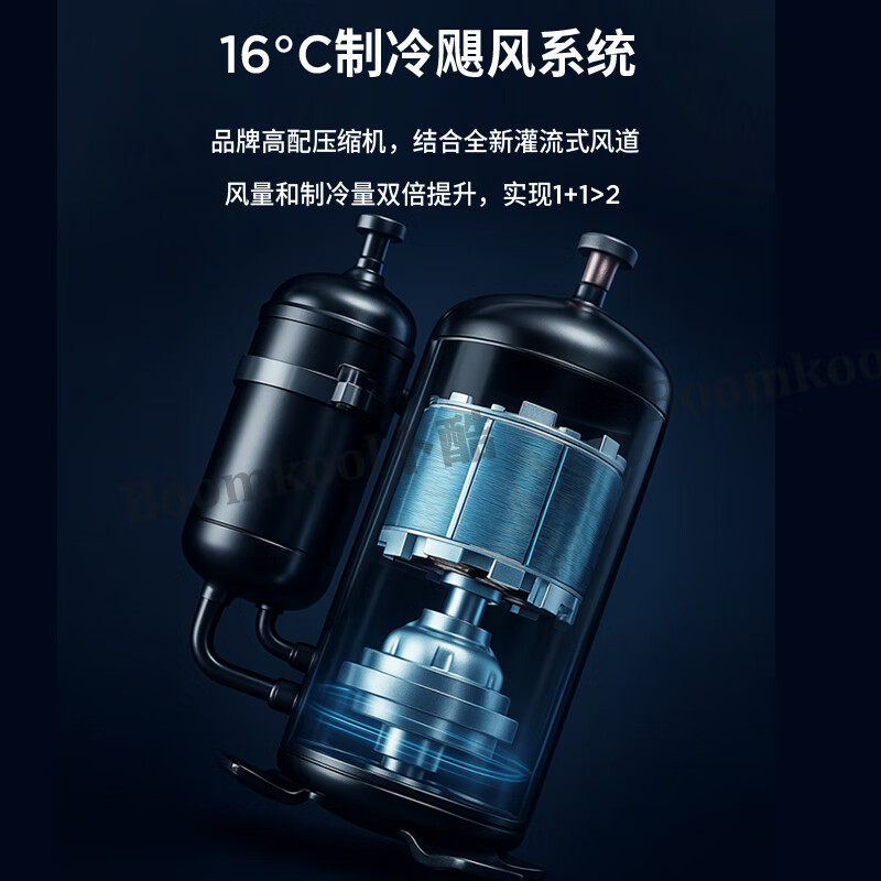 Boomkool movable air conditioner single cooling all-in-one double tube installation-free outdoor unit car air conditioner refrigeration portable window air conditioner small air conditioner mini outdoor camping kitchen air conditioner small 1 horse new large air volume portable model light green 5-10