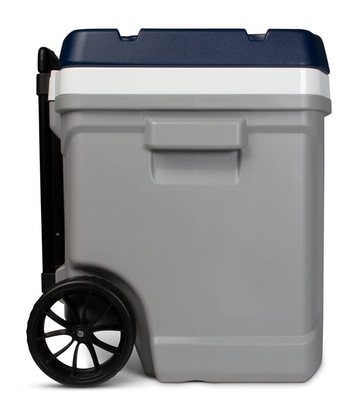 IGLOO outdoor portable 62-quart large-capacity cooler, aluminum roller design, long-lasting cooling for camping and picnics 56L