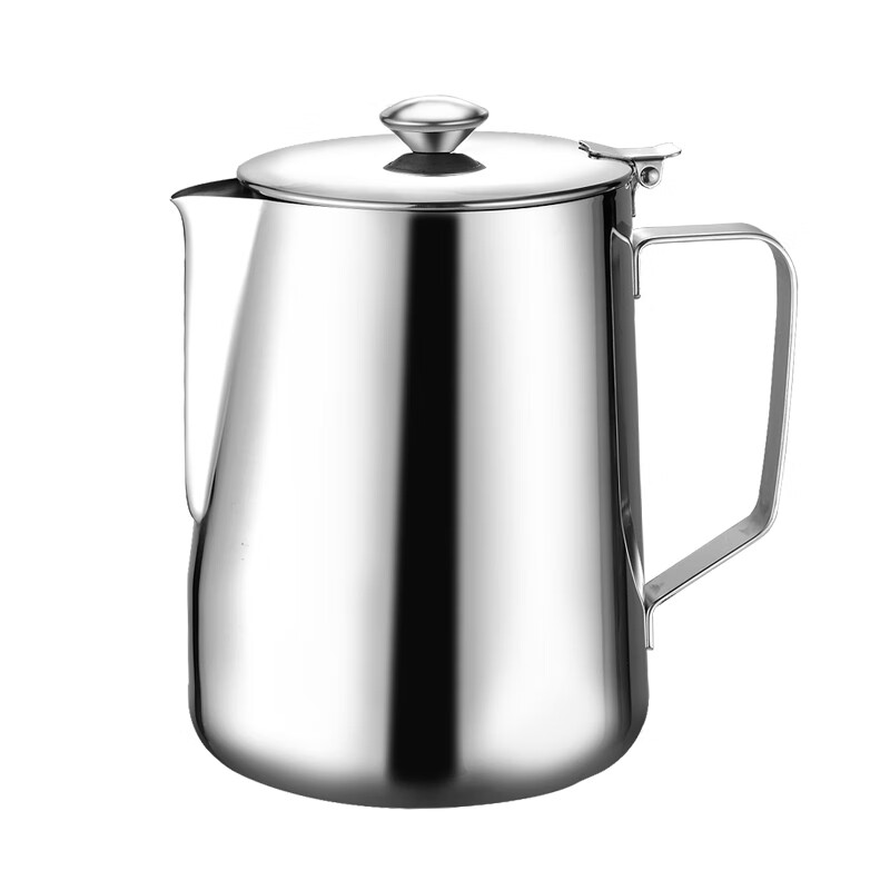 GAJABO Thickened 304 Stainless Steel Hong Kong Style Milk Tea Pot with Cover Latte Art Cup Stocking Milk Tea Pot Teapot Induction Cooker Available Latte Flower Pot with Cover 1000ml