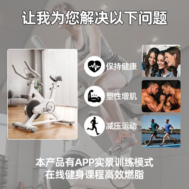 DZQ Spinning Bike Magnetic Control Exercise Bike Home Indoor Exercise Bike Home Silent Gym Exercise Equipment Pedal Upgraded Bold Frame + Bluetooth Game + Table