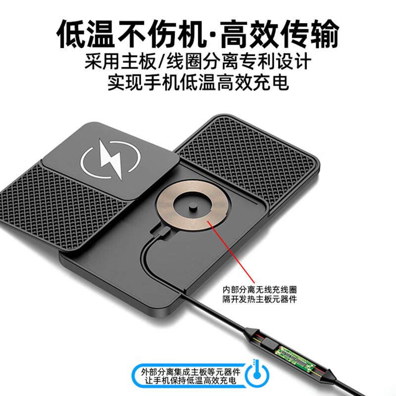 XMSJ car wireless charger super fast charging mobile phone charging board universal 20w anti-slip charging pad mounting module..., step style 1 meter USB plug 20W