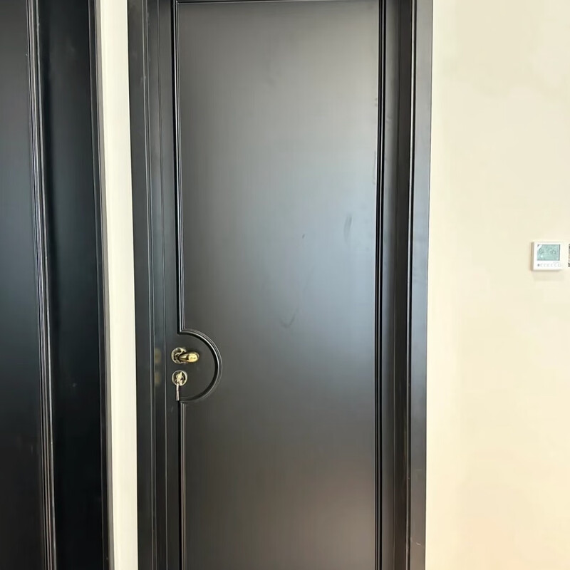 Special-shaped buckle modern simple solid wood composite door set environmentally friendly solid wood veneer painted with hardware