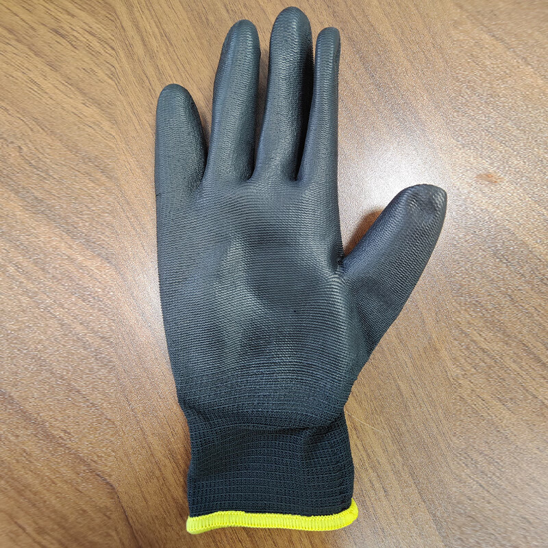 Ansell EDGE polyester PU palm-coated black gloves, wear-resistant and tear-resistant, 12 pairs/bag 8