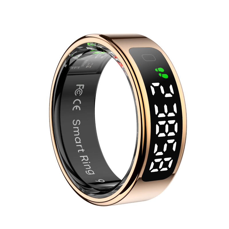 Vegeta 2025 new smart ring multi-function heart rate blood oxygen sleep health monitoring multi-sport mode recording step counting running smart ring rose gold heart rate blood oxygen/remote photography, etc. 10# inner diameter 20mm circumference 62.8mm