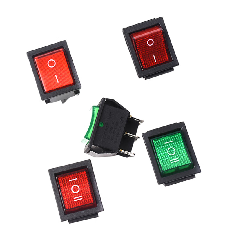 Zejie KCD4 boat switch rocker boat power supply 16A/30A red/220V with light four 4/6 feet two three 2/3 gear 3 gear 6 feet