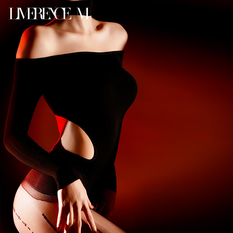 Lai Mi Runsi Hunter Jumpsuit One Shoulder Pure Desire Black Women's High Elastic Silky Sexy Tights Summer New Product Black One Size (Height 155-180cm Weight 45-70kg)