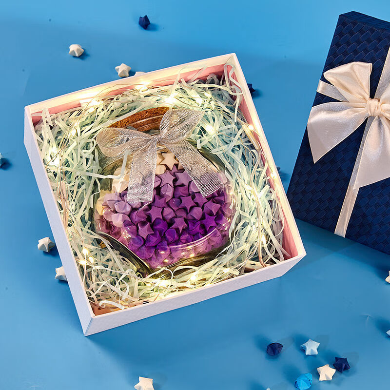 LZJV Lucky Star Bottle Shell Glass Jar Cork Wishing Bottle Star Finished Drift Bottle Creative Teacher's Day Gift Collection Send Light Medium Bottle Empty Bottle