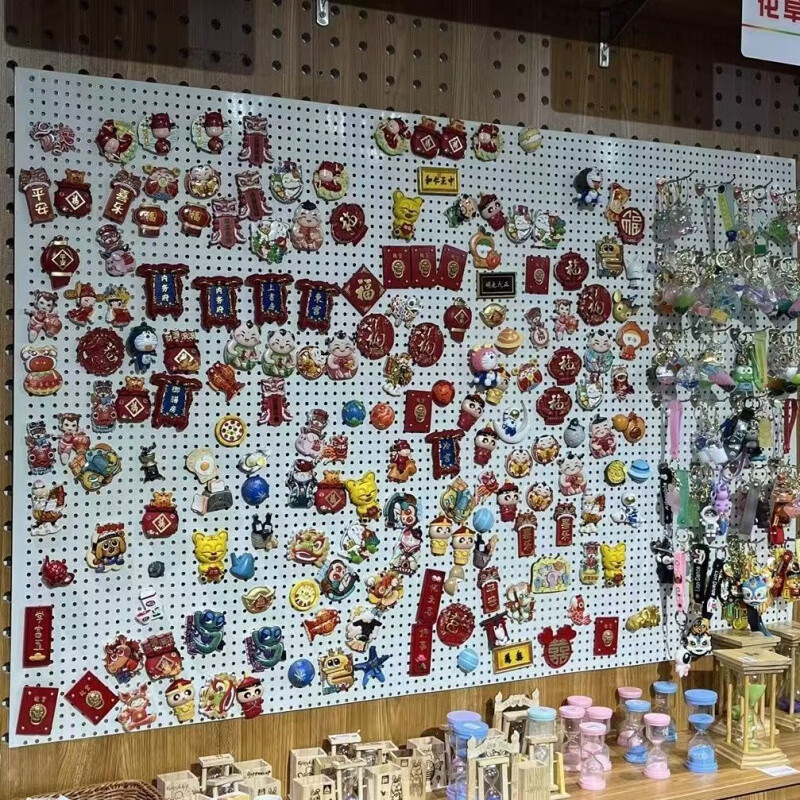 Frameless hole board shelf side panel display rack can hole board mobile phone accessories jewelry rack hardware tools white borderless delivery tie 20*50 cm free hook 5 pcs