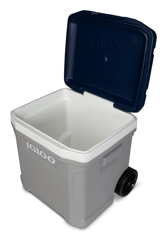 IGLOO outdoor portable 62-quart large-capacity cooler, aluminum roller design, long-lasting cooling for camping and picnics 56L