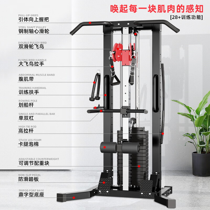 Junxia (JUNXIA) 898 Double Flying Bird Gantry Household Small Strength Fitness Multi-Function Comprehensive Trainer High and Low Pull Rowing