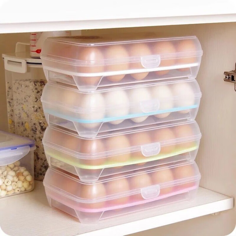 An Junsheng kitchen 60-compartment egg storage box for refrigerator egg crisper multi-layer egg box plastic egg tray egg crisper 14+1 compartment #1 piece/1 layer*