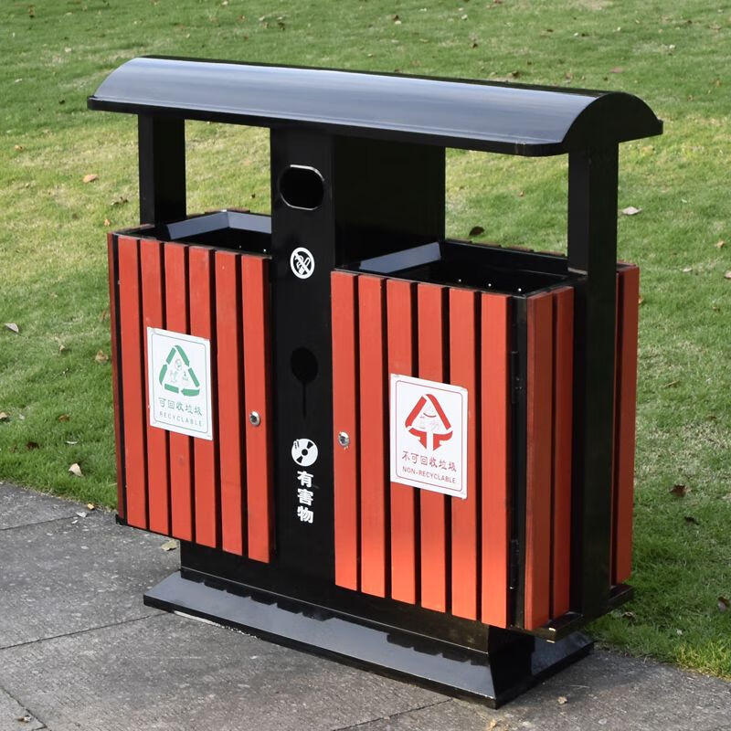 Outdoor trash can stainless steel peel box community scenic area outdoor galvanized sheet commercial trash can customized classification bucket 201 Beijing bucket stainless steel (transportation not included) The product does not include transportation + please contact customer service for customization