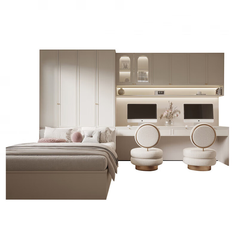 Hualeji Tianjin whole house custom-made French cream style children's room desk wardrobe integrated tatami custom furniture customization Make an appointment to consult in the store