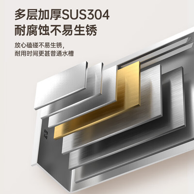 JMWU Xiaomi Grain Embossed Sink Large Single Slot SUS304 Stainless Steel Thickened Taichung Sink Home Kitchen Dish Basin 5.0 Thick Raindance Four-Speed Pullout + Desktop Control + Cup Washer Gun Gray 7545