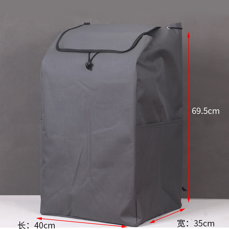 New Large Luggage Cart Waterproof Hanging Bag Eco-Friendly Trolley Car Bag Large Solid Color Removable and Washable Shopping Cart Large Light Gray + Free Bottom Plate Others