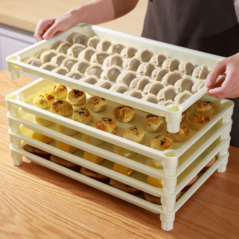 Rihe Sheng Tang Dumpling Box Household Multi-layer Quick-frozen Dumpling Tray Chaos Twist Pack Refrigerator Frozen Wonton Storage Layered Dumpling Tray - 1 Layer