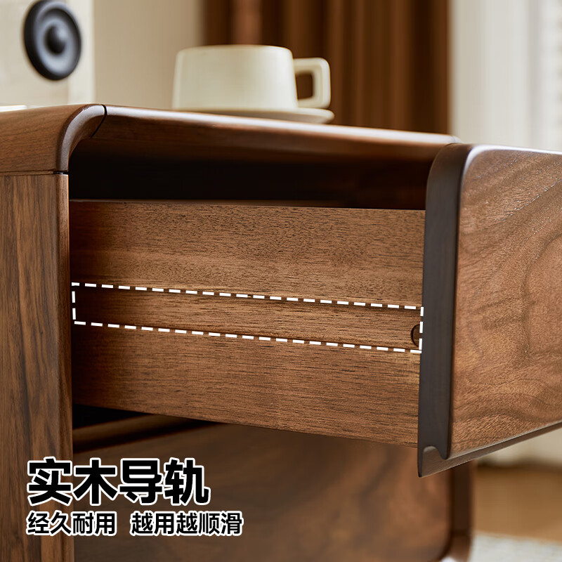Zhidian North American black walnut bedside table bedroom solid wood bedside storage cabinet storage cabinet household simple storage cabinet bedside table e-commerce model