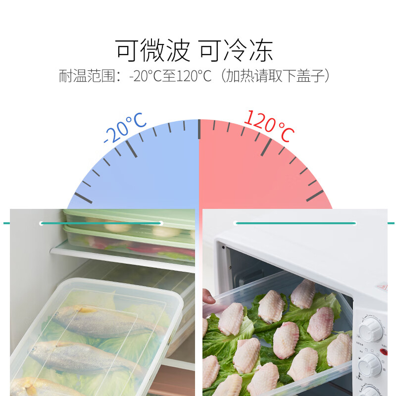 Nuoqishang frozen dumpling box food-grade special refrigerator quick-frozen storage box with one layer and one lid for household dumplings and wontons crisper PP regular style - transparent lid 210g 1 layer 1 box 1 lid