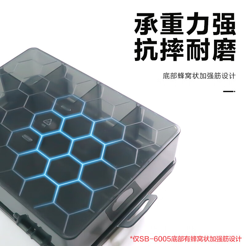 Baogong (Pro sKit) 10/12/24 grid parts box tool box plastic box terminal accessories storage box compartment SB-60 series 12 grid parts box (SB-6005)